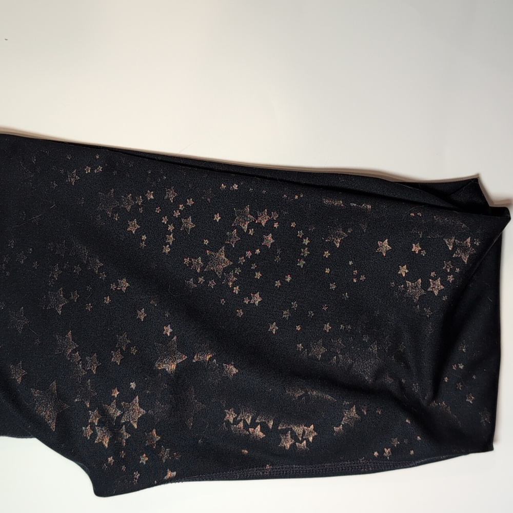 Navy And Sparkly Gold Stars Workout Leggings